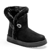 Rojo Cereza Bota con peluche para mujer