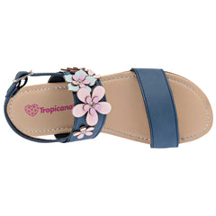 Tropicana Sandalia con flores decorativas niñas, código 101201