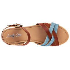 Lady One Sandalia color camel y mezclilla mujer, código 101743