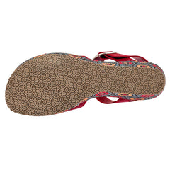 Sandalia con cuña  para mujer marca Diexca Rojo cod. 108490