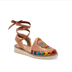 Sandalia artesanal de piel para Mujer marca Mora Tierra Café cod. 111329