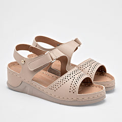 Sandalia confort  para Mujer marca Mora Confort Beige cod. 112215