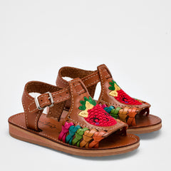 Sandalia de piel Vielka para Niña preescolar marca Mora Tierra Camel cod. 120781