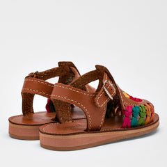 Sandalia de piel Vielka para Niña preescolar marca Mora Tierra Camel cod. 120781