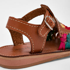 Sandalia de piel Vielka para Niña preescolar marca Mora Tierra Camel cod. 120781