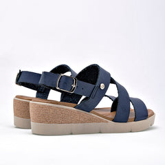 Sandalia con cuña para Mujer marca Moramora Azul Marino cod. 125494