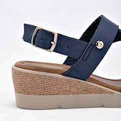 Sandalia con cuña para Mujer marca Moramora Azul Marino cod. 125494