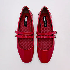 Balerina punta cuadrada para Mujer marca Moramora Rojo cod. 130022