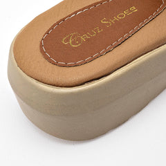 Sandalia Plataforma para Mujer marca Cruz Shoes Camel cod. 140367