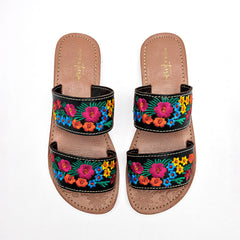Sandalia artesanal piel para Mujer marca Mora Tierra Negro cod. 140452