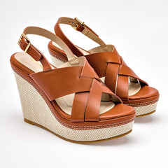 Sandalia cuña para Mujer marca Moramora Camel cod. 140668
