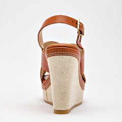 Sandalia cuña para Mujer marca Moramora Camel cod. 140668