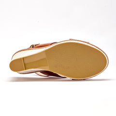 Sandalia cuña para Mujer marca Moramora Camel cod. 140668
