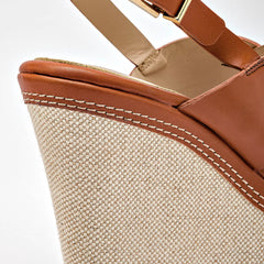 Sandalia cuña para Mujer marca Moramora Camel cod. 140668