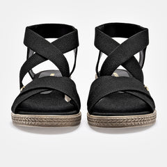 Sandalia cuña para Mujer marca Moramora Negro cod. 140682