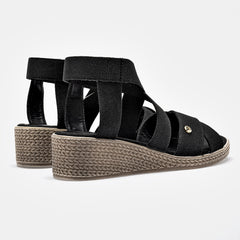 Sandalia cuña para Mujer marca Moramora Negro cod. 140682