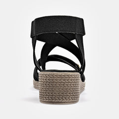 Sandalia cuña para Mujer marca Moramora Negro cod. 140682