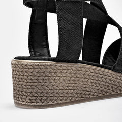Sandalia cuña para Mujer marca Moramora Negro cod. 140682