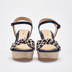 Sandalia cuña para Mujer marca Moramora Azul marino cod. 140683