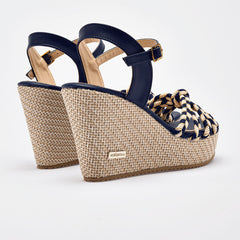 Sandalia cuña para Mujer marca Moramora Azul marino cod. 140683