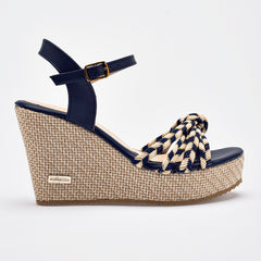Sandalia cuña para Mujer marca Moramora Azul marino cod. 140683