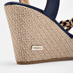 Sandalia cuña para Mujer marca Moramora Azul marino cod. 140683
