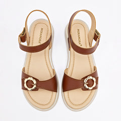 Sandalia para Niña marca Moramora Café cod. 140699