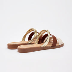 Sandalia piso para Mujer marca Moramora Beige cod. 140713