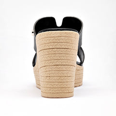 Sandalia cuña para Mujer marca Ivi Love Negro cod. 140905
