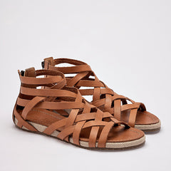 Sandalia artesanal piel para Mujer marca Mora Tierra Camel cod. 140915