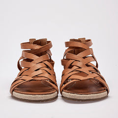 Sandalia artesanal piel para Mujer marca Mora Tierra Camel cod. 140915