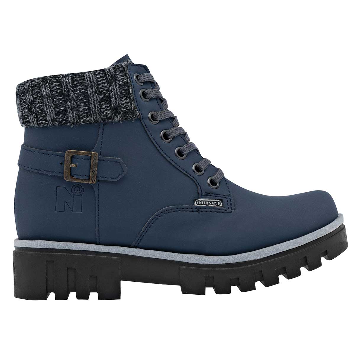 Bota azul Bycasino X Botín para mujer